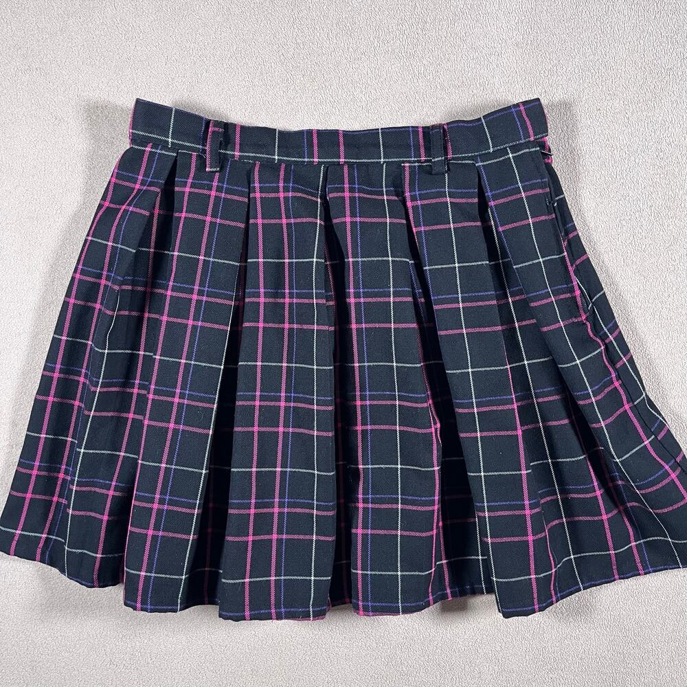 VTG 90s Y2K Hot Topic Gothic Punk Plaid Pleated Mini Skirt Womens S/M Academia